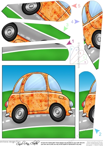 Funky Painted Car Fan Pyramage Topper