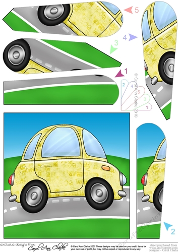 Funky Painted Car Fan Pyramage Topper