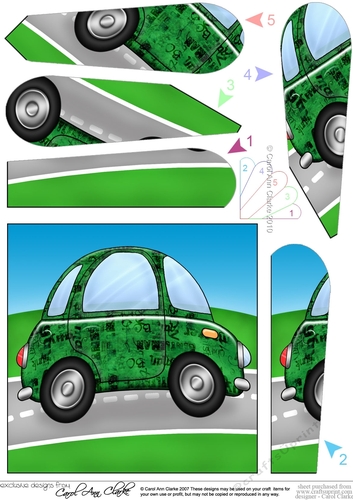 Funky Painted Car Fan Pyramage Topper