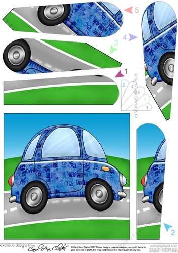 Funky Painted Car Fan Pyramage Topper