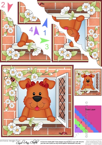 Scalloped Corner Stacker - Through the Window - Little Rusty Dog