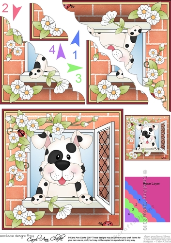 Scalloped Corner Stacker - Through the Window - Little Spotty Dog