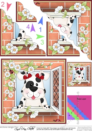Scalloped Corner Stacker - Through the Window - Little Spotty Dog