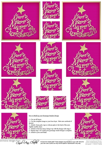 Merry Christmas Tree Pyramage Sheet