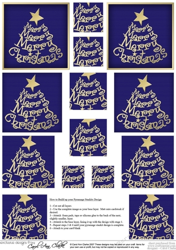 Merry Christmas Tree Pyramage Sheet