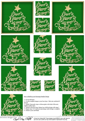 Merry Christmas Tree Pyramage Sheet