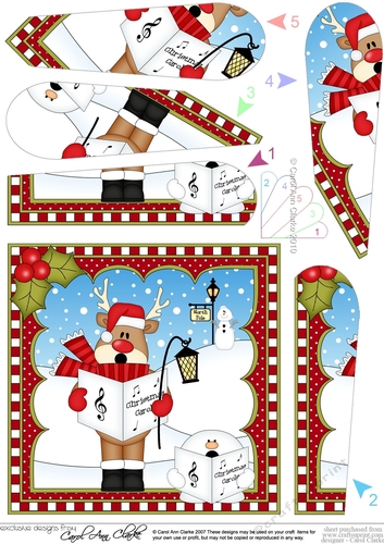 Christmas Rudolph Fan Pyramage Topper