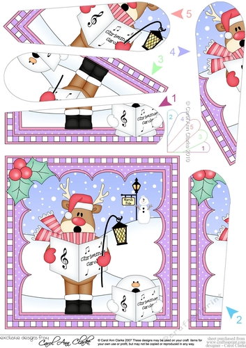 Christmas Rudolph Fan Pyramage Topper