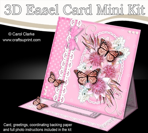 3D Easel Card Mini Kit - A Touch of Elegance - Flowers, Lace, Butterflies & Pearls