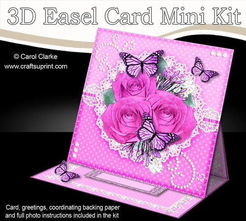 3D Easel Card Mini Kit - A Touch of Elegance - Flowers, Lace, Butterflies & Pearls