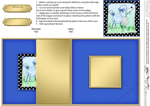 Cute Poodle Dog No-hole Fold Back Card