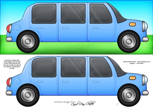 Large DL Stretch Limo Quick Card with 3D decoupage 
