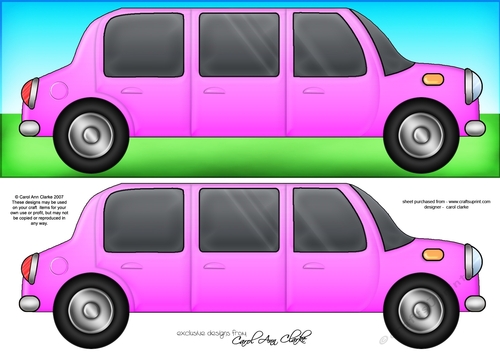 Large DL Stretch Limo Quick Card with 3D decoupage 