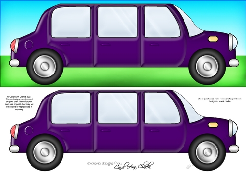 Large DL Stretch Limo Quick Card with 3D decoupage 