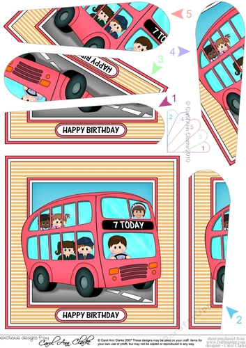 BIRTHDAY AGE BUS - 7 TODAY Fan Pyramage Topper