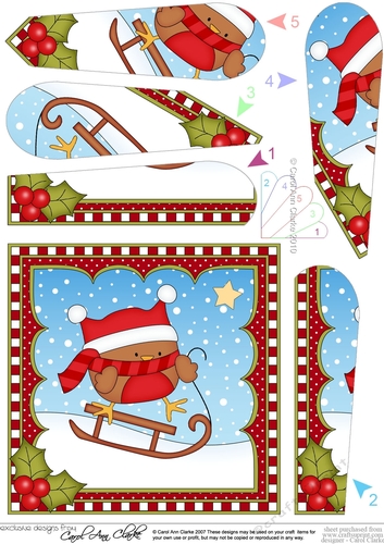 Christmas Fan Pyramage Topper - Bobbin Robin 
