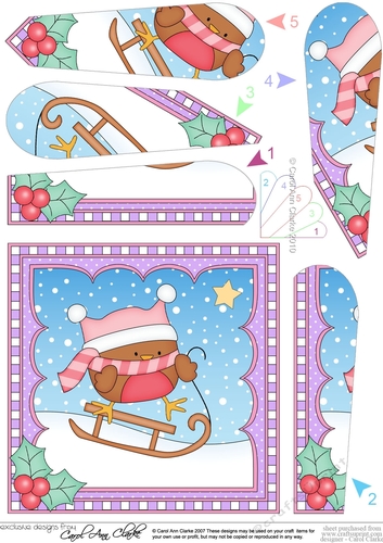 Christmas Fan Pyramage Topper - Bobbin Robin 