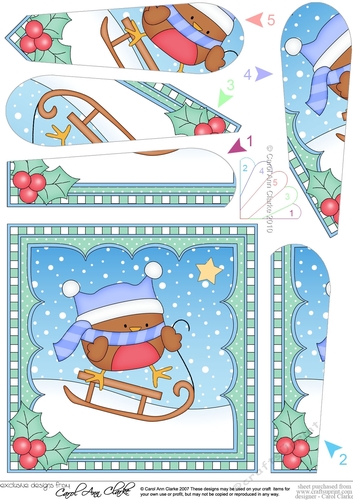 Christmas Fan Pyramage Topper - Bobbin Robin 