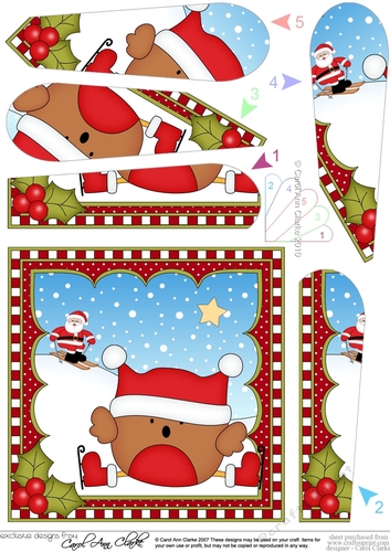 Christmas Fan Pyramage Topper - Bobbin Robin 