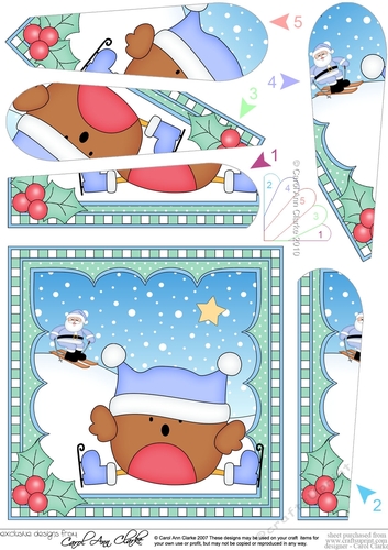 Christmas Fan Pyramage Topper - Bobbin Robin 
