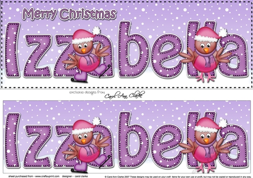 Large DL Merry Christmas IZZABELLA 3D decoupage
