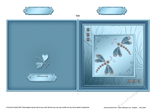 Diamante Dragonflies Quick Cut and Fold Card  