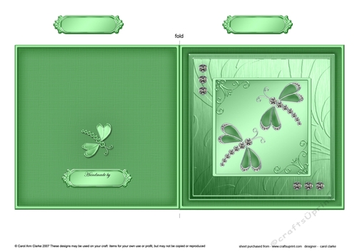 Diamante Dragonflies Quick Cut and Fold Card  