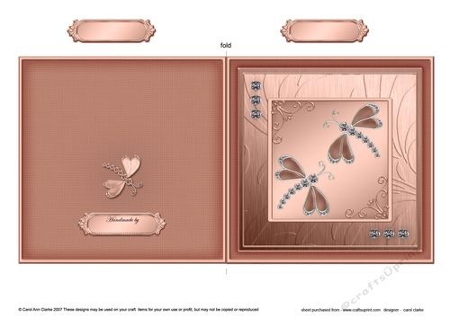Diamante Dragonflies Quick Cut and Fold Card  