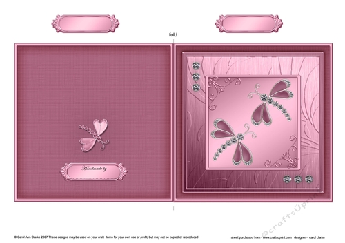 Diamante Dragonflies Quick Cut and Fold Card  