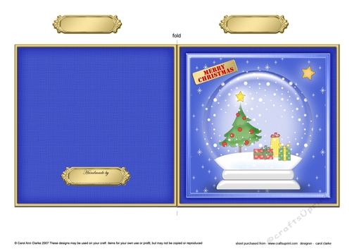 Christmas Tree in a Snowglobe Quick Cut and Fold Card 