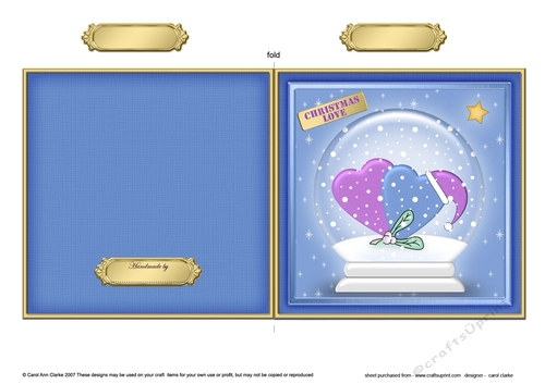 Christmas Love in a Snowglobe Quick Cut and Fold Card 