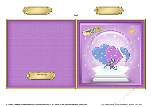 Christmas Love in a Snowglobe Quick Cut and Fold Card 