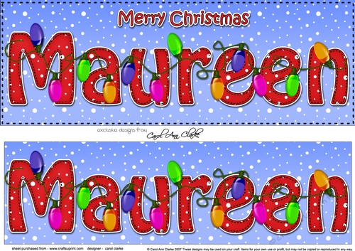 Large DL Merry Christmas MAUREEN 3D decoupage