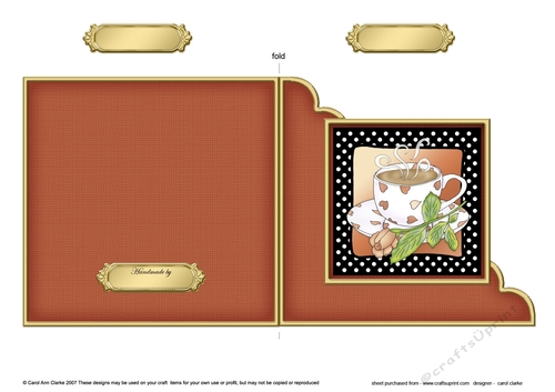  Coffee Time - Cut and Fold Corner Card  