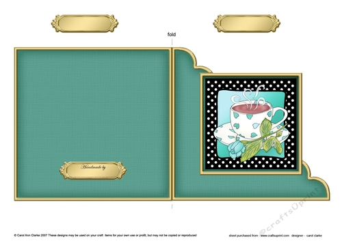  Coffee Time - Cut and Fold Corner Card  