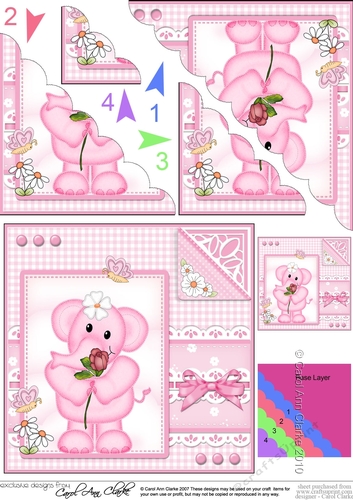 Lola Elephant & Lace Scalloped Corner Stacker