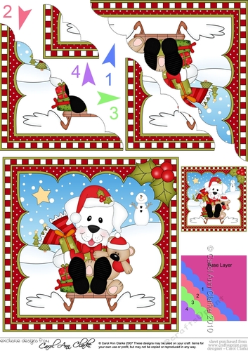 Christmas Scalloped Corner Stacker - Little White Labrador Dog