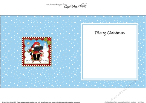 Christmas square landscape insert - Little Shih Tzu Dog
