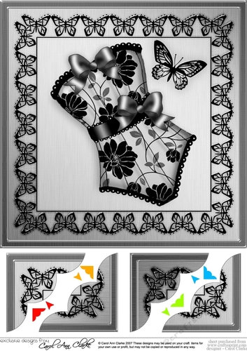 8 x 8 Elegant Boudoir Scalloped corner Topper