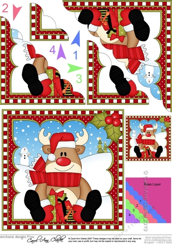 Christmas Rudolph Scalloped Corner Stacker