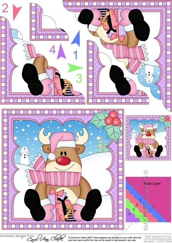 Christmas Rudolph Scalloped Corner Stacker