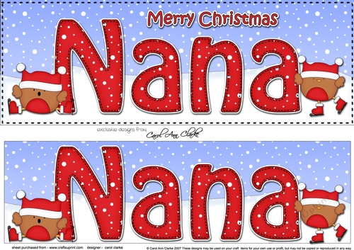 Large DL Merry Christmas NANA 3D decoupage with Bobbin Robin