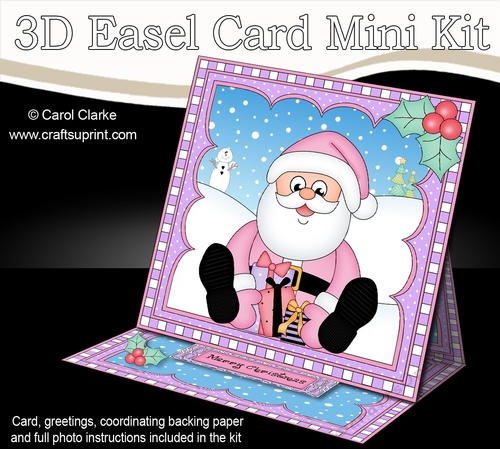 3D Easel Card Mini Kit - Christmas Santa has lots of Presents!