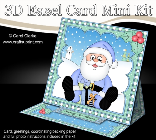 3D Easel Card Mini Kit - Christmas Santa has lots of Presents!