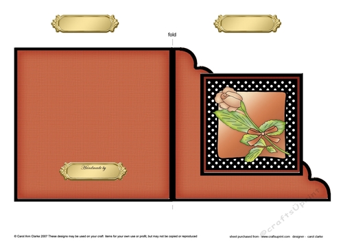 Single Rose Cut and Fold Corner Card 