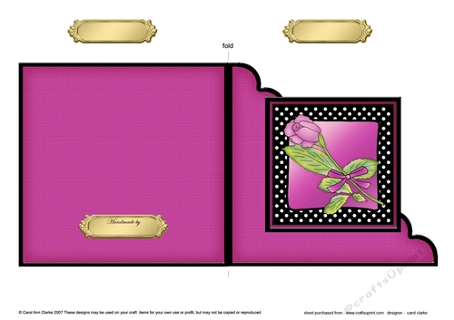 Single Rose Cut and Fold Corner Card 