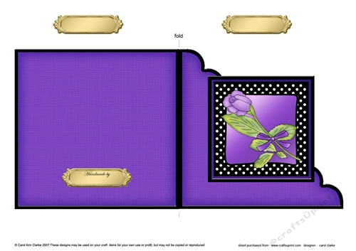 Single Rose Cut and Fold Corner Card 