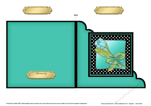 Single Rose Cut and Fold Corner Card 