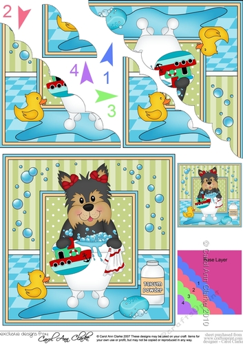 Scalloped Corner Stacker - Bathtub Buddies - Little Yorkie Dog