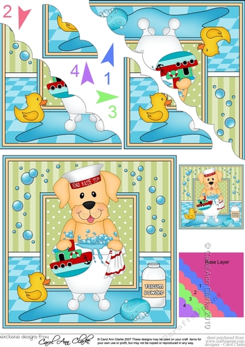 Scalloped Corner Stacker - Bathtub Buddies - Little Golden Labrador Dog